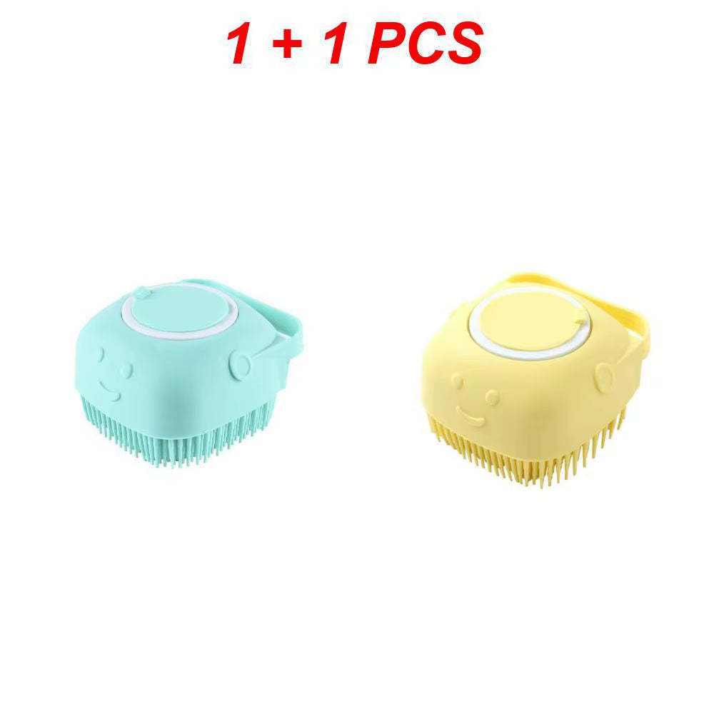 Soft Silicone Dog Brush Pet Shampoo Massager Bath Brush Bathroom Puppycat Washing Massage Dispenser Grooming Shower Brush Combs