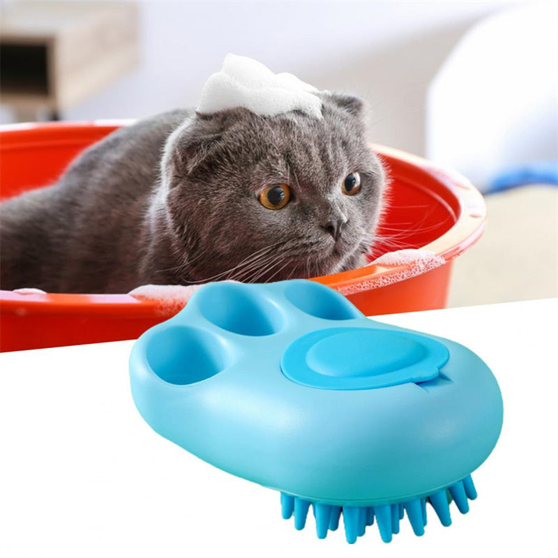 Durable Cat Paw Bath Brush Fine Foaming Labor-Saving Cartoon Shape Pet Dog Cat Pet Hair Grooming Brush Reusable Dog Hair Comb Pet Products