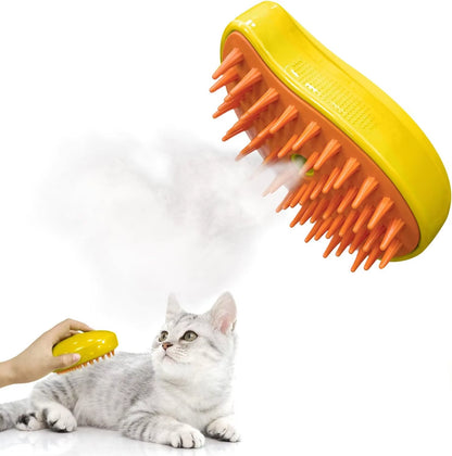 Cat Shed Steam Brush, Grooming Brush with Steam, Rechargeable Steam Pet Brush for Dogs and Cats, Steaming Cat Brush 3 in 1,