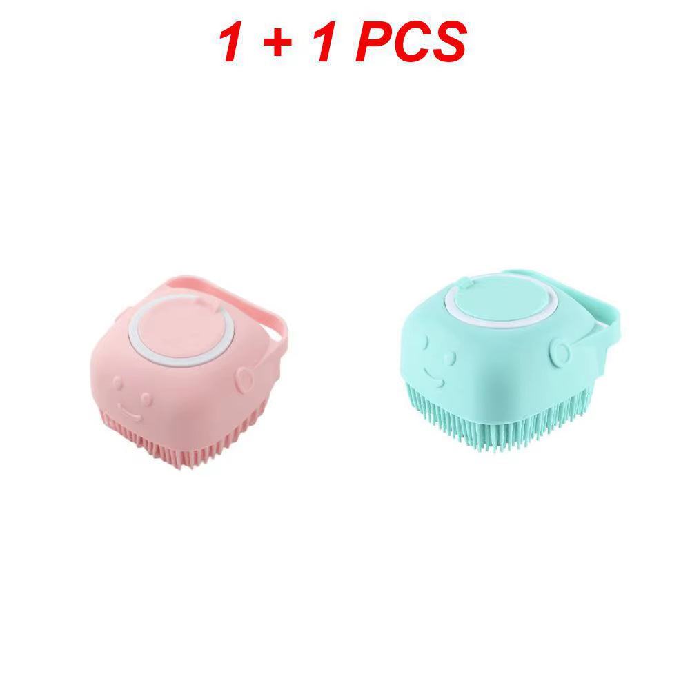 Soft Silicone Dog Brush Pet Shampoo Massager Bath Brush Bathroom Puppycat Washing Massage Dispenser Grooming Shower Brush Combs