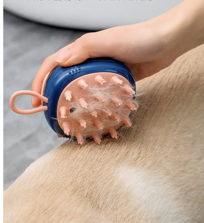 New 2 in 1 Pet Cat Dog Cleaning Bathing Massage Shampoo Soap Dispensing Grooming Brush Pets Supplies