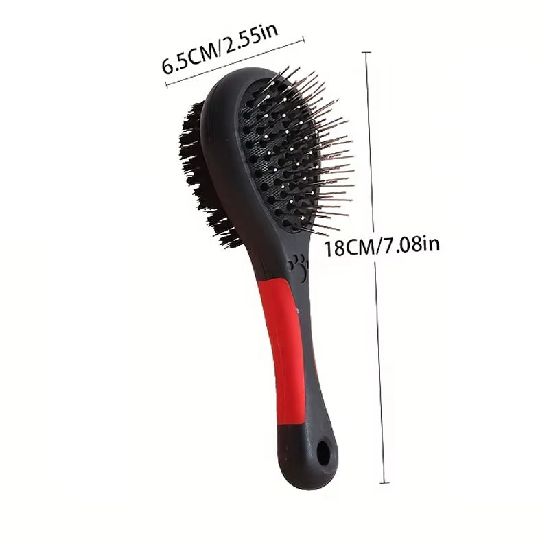 Dog Brush Cat Pet Grooming Comb 2 in 1 Double Sided Pin Cleans for Pets Shedding and Dirt Grooming Tool