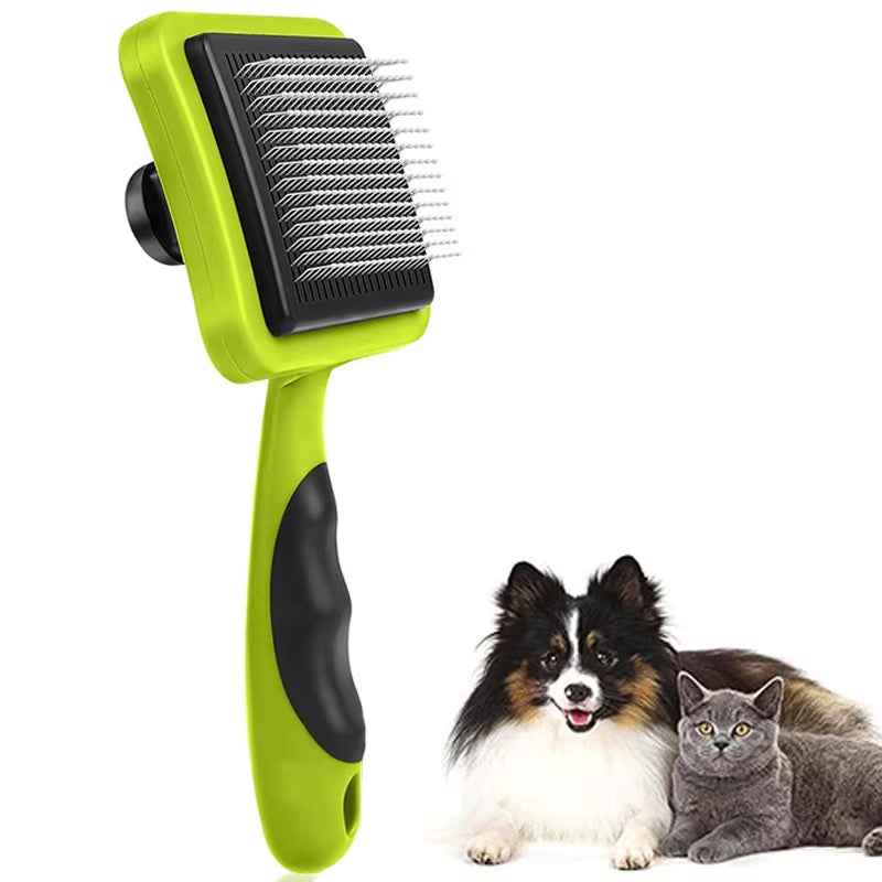 Self-Cleaning Slicker Brush for Dogs, Dog Brush for Shedding Massage Grooming, Cat Brush Gently Removes Loose Fur Undercoat