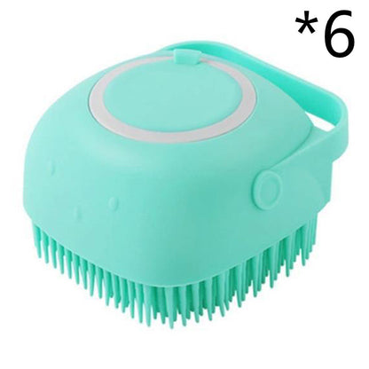 Silicone Dog Bath Massage Gloves Brush Pet Cat Bathroom Cleaning Tool Comb Brush for Dog Can Pour Shampoo Dog Grooming Supplies