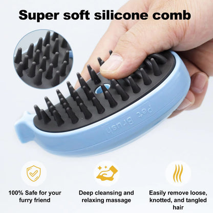 Cat Shed Steam Brush, Grooming Brush with Steam, Rechargeable Steam Pet Brush for Dogs and Cats, Steaming Cat Brush 3 in 1,