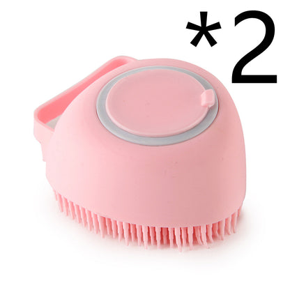 Silicone Dog Bath Massage Gloves Brush Pet Cat Bathroom Cleaning Tool Comb Brush for Dog Can Pour Shampoo Dog Grooming Supplies