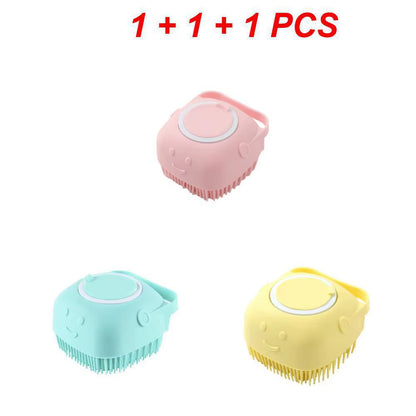 Soft Silicone Dog Brush Pet Shampoo Massager Bath Brush Bathroom Puppycat Washing Massage Dispenser Grooming Shower Brush Combs