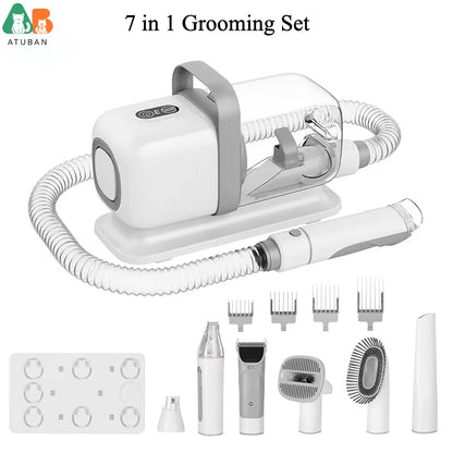 Dog Grooming Kit,Pet Grooming Vacuum&Dog Clippers,7 in 1 Pet Grooming Vacuum,Professional Grooming Shedding Tools for Dogs Cats