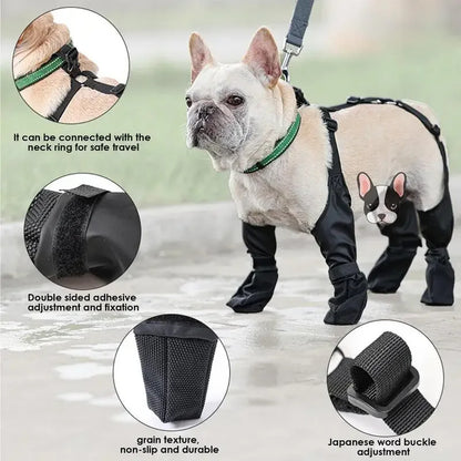 Waterproof Dog Shoes Adjustable Dog Boots Pet Breathbale Shoes for Outdoor Walking Soft French Dog Shoes Pets Paws Protector Pet Products