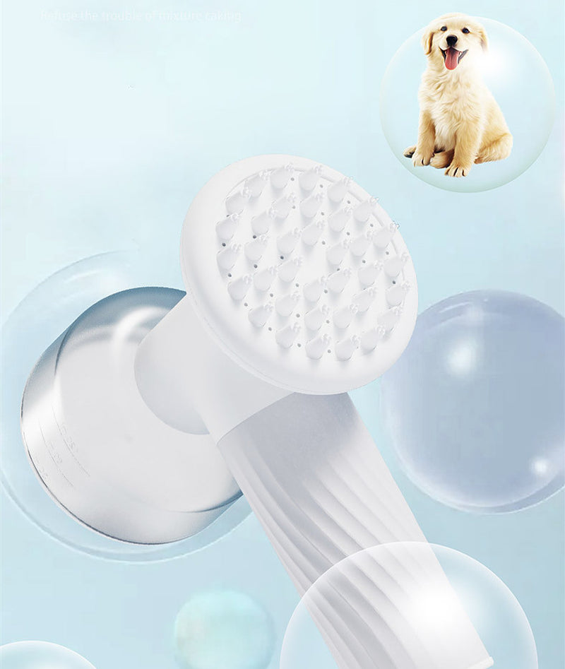 Automatic Foaming Dog Cat Bath Brush Dog Shampoo Brush with Soap Dispenser Electric Pet Grooming Massage Brush Pet Bath Brush Scrubber Comb for Dog Cat Pet Products