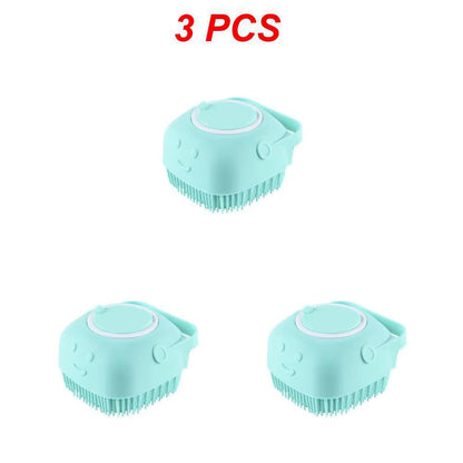 Soft Silicone Dog Brush Pet Shampoo Massager Bath Brush Bathroom Puppycat Washing Massage Dispenser Grooming Shower Brush Combs