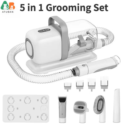 Dog Grooming Kit,Pet Grooming Vacuum&Dog Clippers,7 in 1 Pet Grooming Vacuum,Professional Grooming Shedding Tools for Dogs Cats