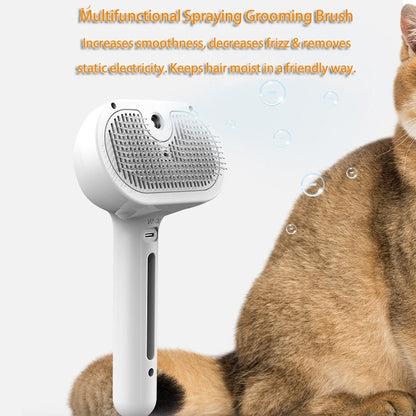 Pet Comb Self Cleaning Pets Hair Remover Brush for Dogs Grooming Tools Dematting Comb Built-In Mist Humidifier Pet Products