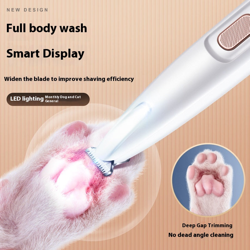 Pets Dog Paw Trimmer with LED Light Fully Waterproof Pet Hair Trimmer with LED Display Dog Clippers for Grooming Widen Blade