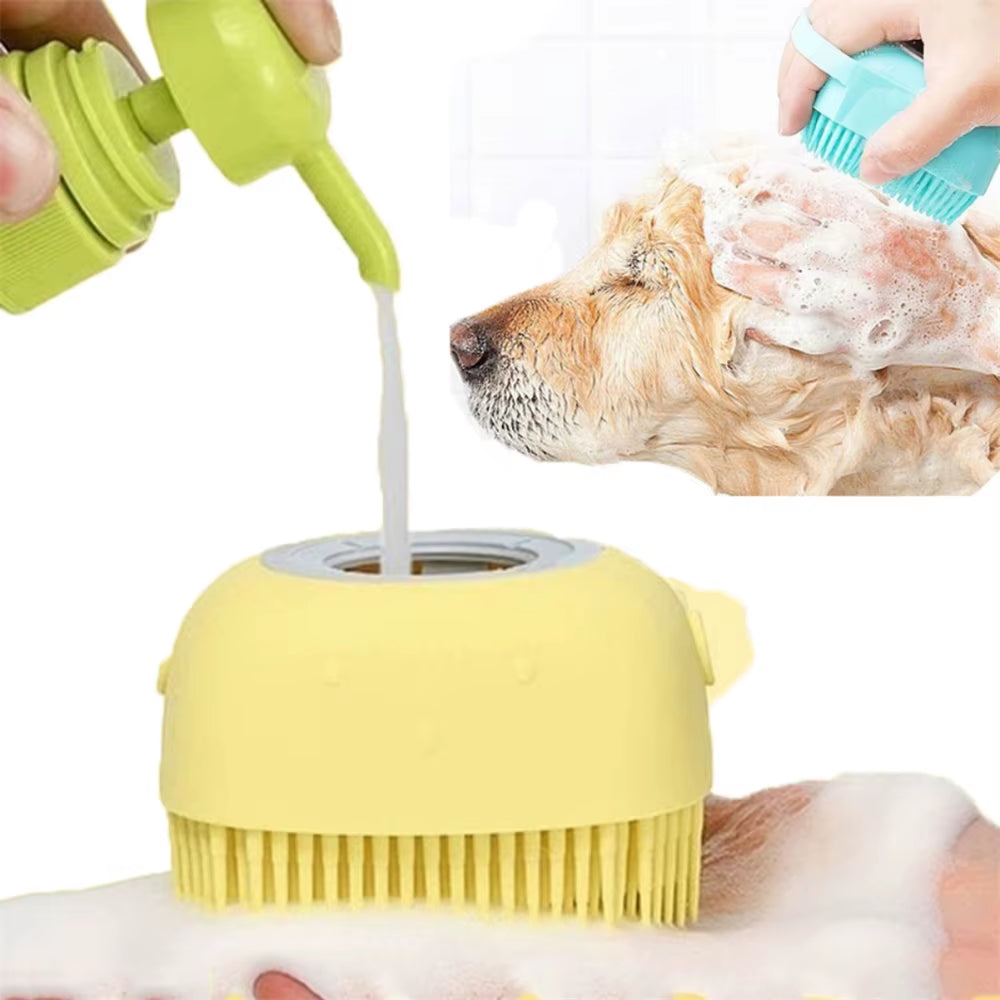 Soft Silicone Dog Brush Pet Shampoo Massager Bath Brush Bathroom Puppycat Washing Massage Dispenser Grooming Shower Brush Combs