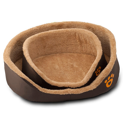 Soft Warm Wool Dog Bed round Shape Pet Sofa