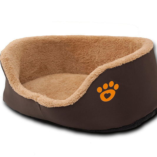 Soft Warm Wool Dog Bed round Shape Pet Sofa