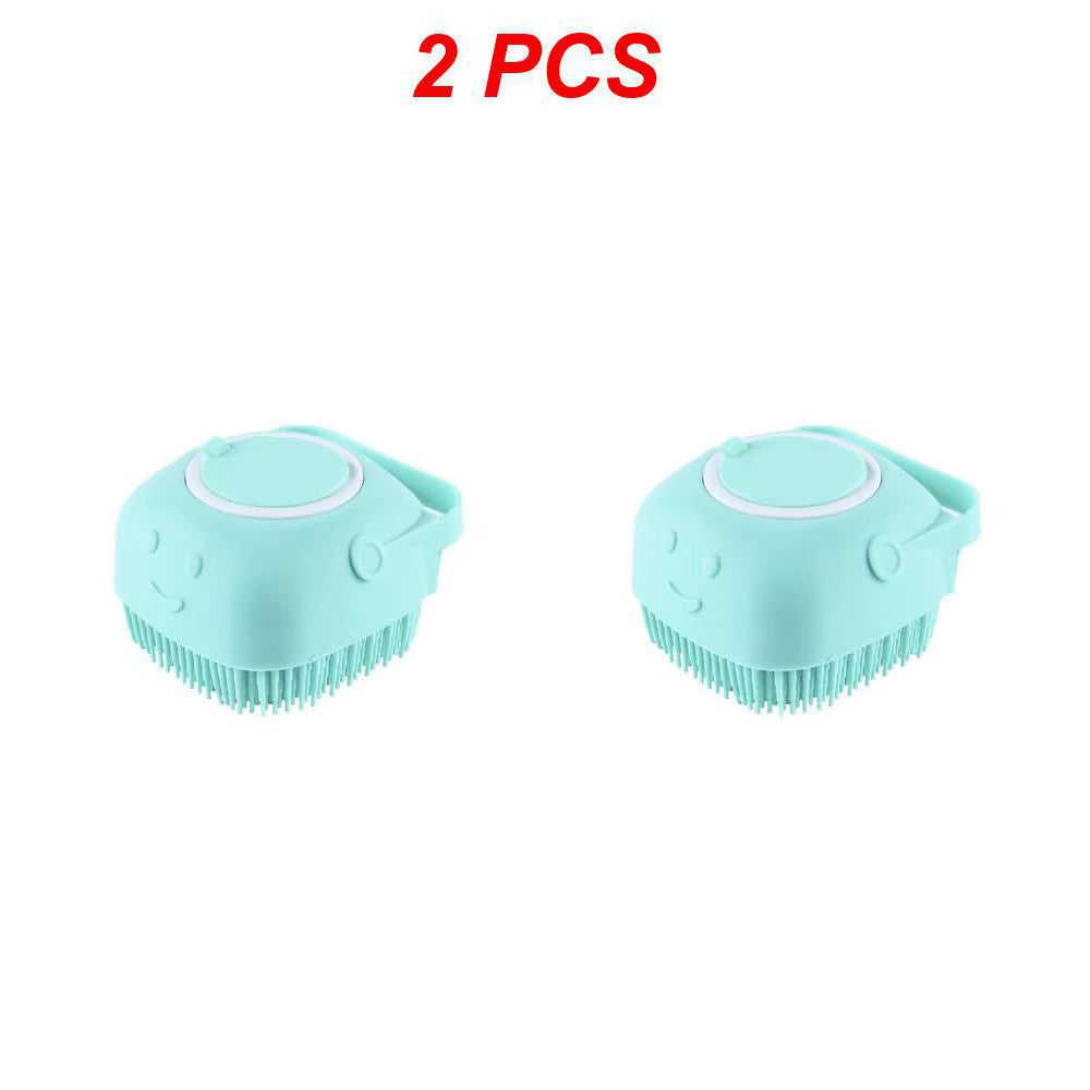 Soft Silicone Dog Brush Pet Shampoo Massager Bath Brush Bathroom Puppycat Washing Massage Dispenser Grooming Shower Brush Combs