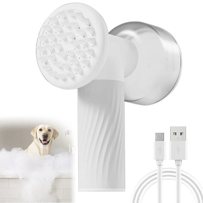 Automatic Foaming Dog Cat Bath Brush Dog Shampoo Brush with Soap Dispenser Electric Pet Grooming Massage Brush Pet Bath Brush Scrubber Comb for Dog Cat Pet Products